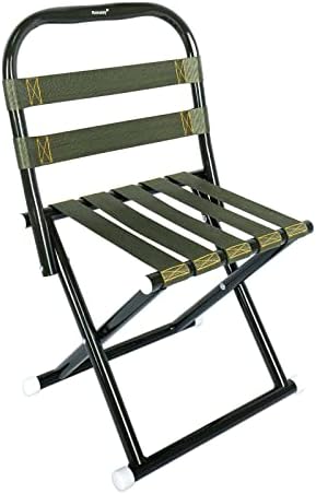 Rvimalely Портативен Сгъваем стол къмпинг, Уличен сгъваем стол, с капацитет до 300 килограма, с опора за гърба Тежкотоварни сгъваем стол,