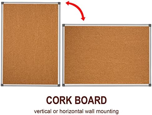 Corkboard обяви BESTBOARD, Сверхпрочная Corkboard дъска за дома или офиса, 24 x 36, Сребриста Алуминиева рамка