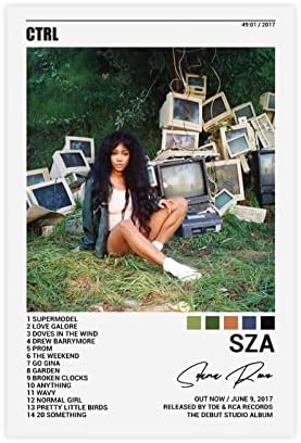SZA Плакат CTRL Плакат на Обложката на албума Плакат Платно Плакат Стенен Арт Декор Печат на Картини за Украса на Хола Спални Без Рамка