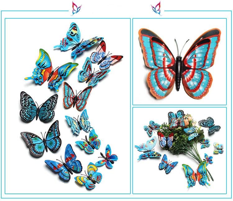 96 Бр. 3D Стенен Декор с пеперуди, Подвижни Стикери за стена с Пеперуди, Магнити и Двустранно самозалепваща се Лента, Комплект за детска стая Направи си сам, Декор за с?