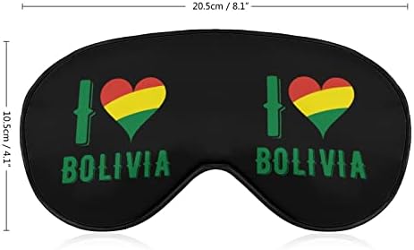 I Love Боливия Маска за очи за Сън Затемненная Нощна Превръзка на Очите и с Регулируема Каишка за Мъже И Жени За Пътуване, Сън за Йога