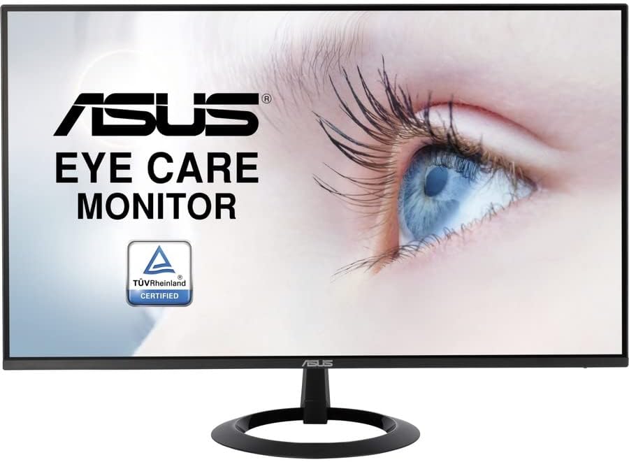 Монитор ASUS 23,8 1080P (VZ24EHE) - Full HD, IPS, 75 Hz, 1 мс, Адаптивни синхронизация/FreeSync, Слаба синя светлина, без трептене, ултра-тънък,
