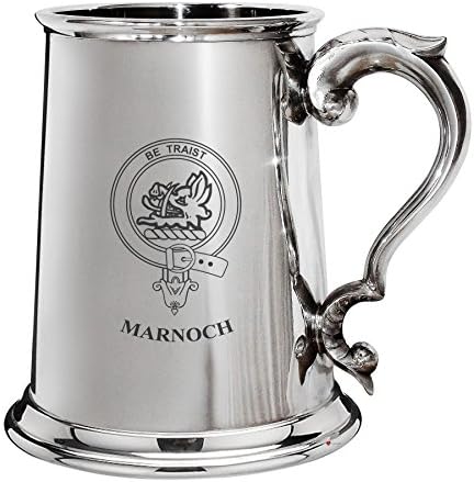 Полиран Оловен чаша с родословно на стопанските Марнох обем 1 литър с дръжка-спирала