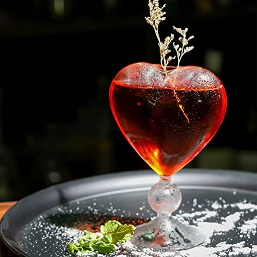 Чаши за пиене Zerodeko, стъклени чаши за вино от 2 теми, сватбени коктейлни чаши във формата на сърце, стъклени чаши за вечерни чаепитий