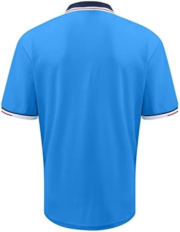Мъжки Ризи Ymosrh, Тениска Контрастен Цвят с Къс ръкав, Спортни Модерна Риза с Къс Ръкав, Ризи с къси ръкави за Мъже