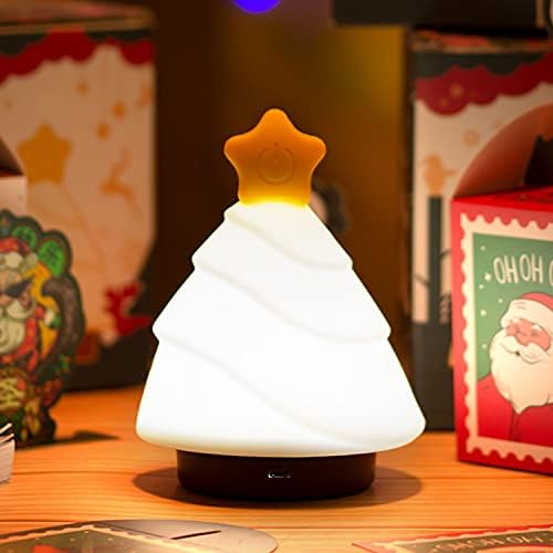 Безсмъртието Сладък Коледен Лампа за Щастлив Елха, Детски лека нощ с 7 Сменяеми цветове Светодиоди, Сладък лека нощ, Силикон лека нощ,