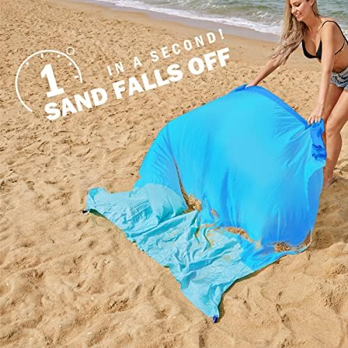 Плажна одеяло Водонепроницаемое, защитено от пясък Негабаритное, 10 'x9 Много Голям Плажен мат, Без пясък, Водонепроницаемое за 2-9 възрастни,