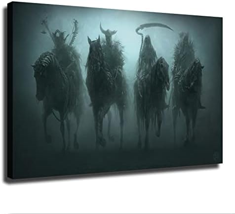 Тъмни Четирите Конника на Апокалипсиса, Художествен Плакат на Платно и Стенни Художествена картина С Принтом Модерни Плакати за декор