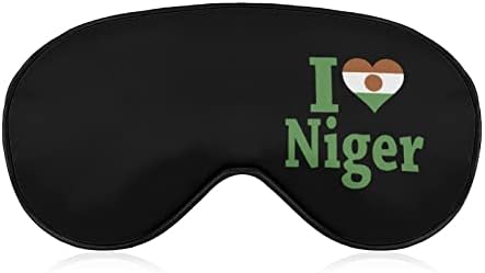Аз Обичам Флаг на Нигер, Маска За Сън Със Завързани Очи, Красиви Сенки За очи, Забавен Нощен Калъф за носене с Регулируема Каишка за Жени И Мъже