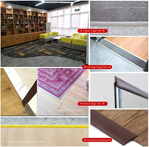 Лента за украса на килим на пода, PVC ZEYUE 6,56 фута-Ленти за преминаване на прага -Самозалепващи -Подходящи за преходи праг с височина