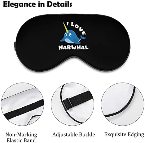 I Love Narwhale Sleep Eye Mask Мека Забавна Маска За Очи С Превръзка на Очите, Маска за Сън и за Пътуване