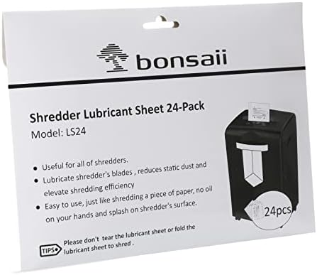 Шредер за хартия Bonsaii 18 Листа Micro Cut C144-E и за офис и 24 опаковки, Смазочни листа