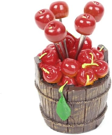 Qtqgoitem 5 бр. Инструмент за плодови свещи във формата на червена череша с Пластмасов държач за кофи (модел: e93 243 807 7c8 956)