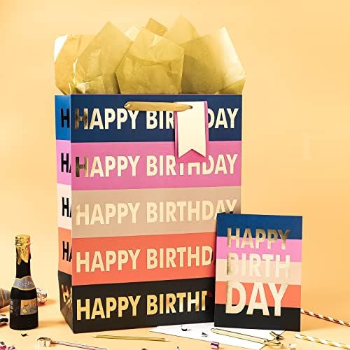 Подаръчен пакет Loveinside на рождения Ден на цигарена хартия, Подарък карта за рожден Ден, Детски душ, парти и др - 12 x 16 x 5,7, 1 бр.
