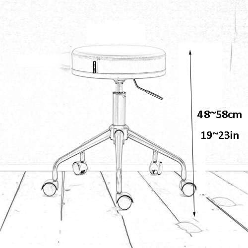 Стол-седло Rugs Физика на количка, Столче за Козметик с кафяв седалка от изкуствена кожа Регулируема височина 48-58 см, Поддържан тегло 160 кг, Табуретка-пейка, настройва?