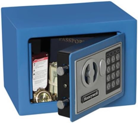 Сейфове и брави Honeywell 5005 Стомана, сейф с цифрово заключване, обем 0,17 кубически фута, синьо