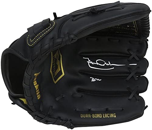 Бейзболна Ръкавица за полеви играчи с автограф на Леона Дърам Franklin Black с Надпис Bull - Ръкавици MLB с автограф