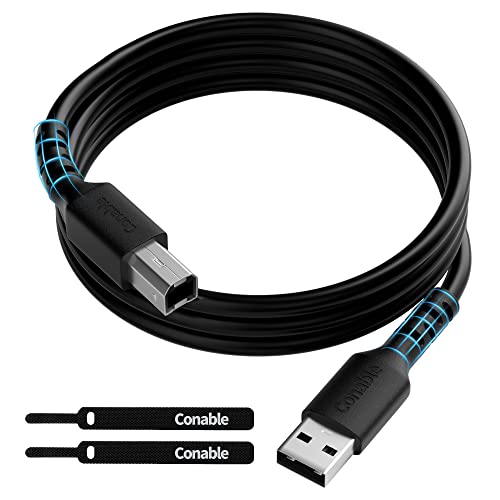 USB кабел за принтер, 4 Фута, USB 2.0, тип A-B, високоскоростен кабел за скенера, Съвместим с HP, Canon, Epson, КПР, Dell, Brother, Xerox,