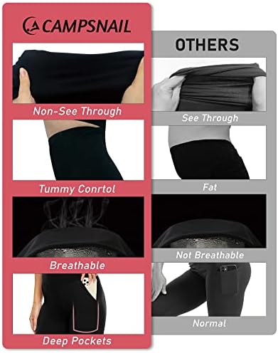 Гамаши-капри с джобове за жени - Черни Панталони за Йога с висока талия и контрол на корема за практикуване на Йога