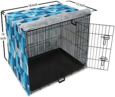 Закопчалка Геометрична Капак за кутия за кучета, Повтарящи Абстрактна Илюстрация на Летните Морски Среди, Лесна за Използване на Кутията