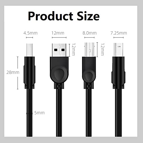 Кабел за печат Cotchear USB високоскоростен USB 2.0 щепсела от тип A до щепсела тип B, USB-кабел за принтер, който е Съвместим с HP,