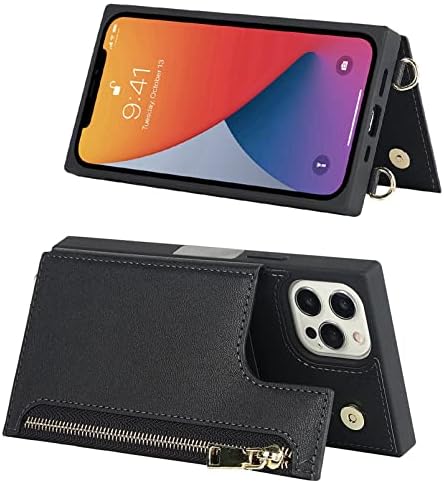 Чанта-портфейл Jaorty по рамото за iPhone 14 Pro Max с отделение за карти памет, Калъф-книжка с магнитна закопчалка-фолио за iPhone 14