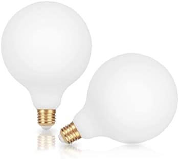 Led лампи LUXON Globe, Затемняемые лампи Edison мек топъл жълт цвят 2500 К, 8 W (еквивалент на 80 W), Матирано стъкло млечно-бял цвят