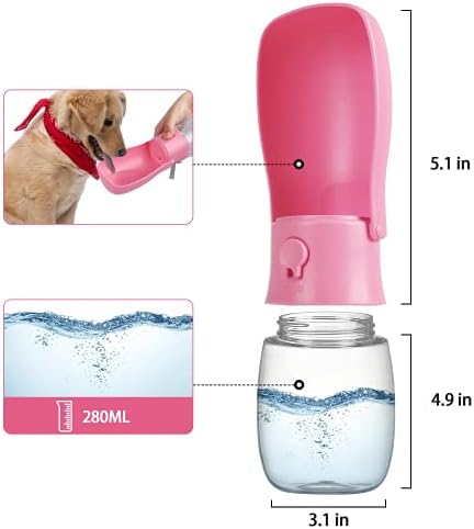 Бутилка за вода за кучета, Сгъваема и Купа за вода за Кучета за Разходки, Преносима Бутилка За Вода за Кучета, Диспенсер за вода за Домашни