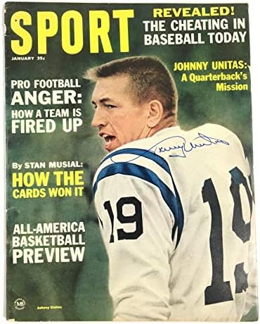 Джони Юнитас Подписа договор със спортен списание JSA 1965 г. - Списания NFL с автограф