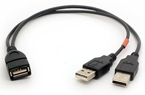 USB кабел Y-Сплитер USB 2.0 Усилвател на мощност Hub Адаптер за Зарядно Устройство за пренос на данни Удължител за кабел Тип a 30 см
