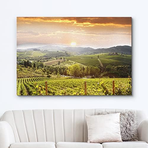 wall26 Печат върху платно Стенно Изкуство Лозе Пейзаж от Тоскана, Италия Природата е Снимка Дивата природа и Модерно Изкуство Селски
