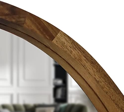 Svichado Луксозна дървена овално огледало Evolution Тънък от естествен орех, размер 23,6x31,5 инча (600x800 мм)