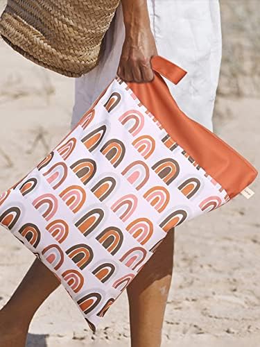 Jinleansu / Нови Детски Тъканни Пелени с принтом на Дъгата, чанта за Влажни Сушене, за Многократна употреба Миещи Пътни Чанти, Плажни