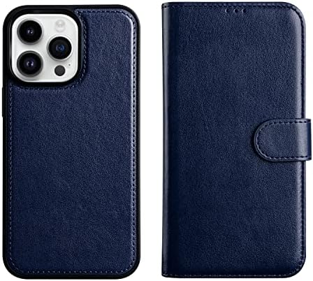Чанта-портфейл DorisMax за iPhone 14 Pro, Свалящ се флип-надолу Корица-Фолио, RFID Заключване, 4 Слота за карти, Патрон, Защитен Калъф