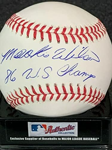 Брашно Уилсън Ню Йорк Метс 1986 Ws Champs Подписа Oml Бейзбол Бейзболни топки с автографи