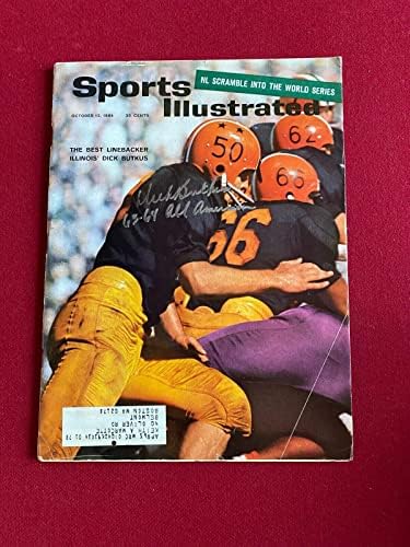 1964, Дик Буткус, списание Мечки с автограф (JSA), SI (Рядък) - Списания NFL с автограф