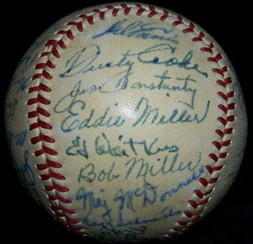 НАЙ-ДОБРИЯТ! 1950 Екипът на Philadelphia Phillies Магически Kids Подписа бейзболен договор с JSA AH LOA - Бейзболни топки с автографи