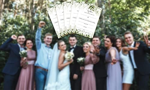 Покани картички за сватба Зеленина - Допълващи Картон за сватбени тържества - 25 Картички и 25 Пликове (заедно -007)