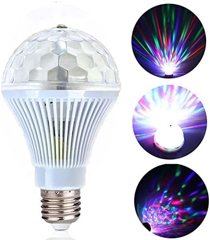 RGB Цветен Въртящата се лампа E26/E27, AC85-265V, led лампа за Партита, 6 Цветни Стробоскопических лампи за Дискотеки, Семейни Партита,