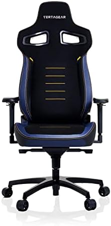 Ергономичен игралното стол VERTAGEAR PL4800 Голям и висок размер на системи лумбалния отдел ContourMax и седалки VertaAir - Комплекти RGB LED С възможност за ъпгрейд - Тъмно син