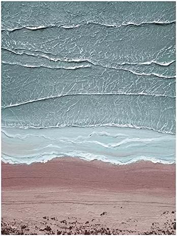 JFNISS Art 3D Абстрактни Художествени Картини - Живопис с маслени бои Върху платно океана ясно синьо, Ръчно Рисувани Абстрактни произведения