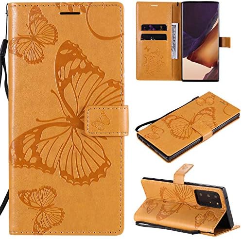 Калъф за телефон Samsung Galaxy Note 20 Ultra Wallet с отпечатан във формата на цвете, пеперуда ZYZX, Магнитна Закопчалка, устойчив на