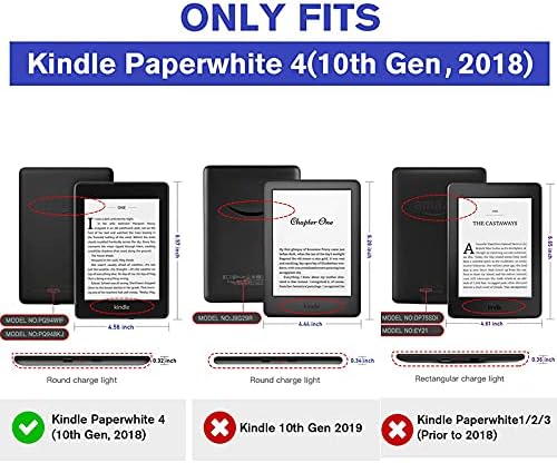 Калъф-за награда с принтом ZENGCANG Kindle с каишка за ръка за Kindle Paperwhite 2018 Smart Cover-с функция за автоматично събуждане