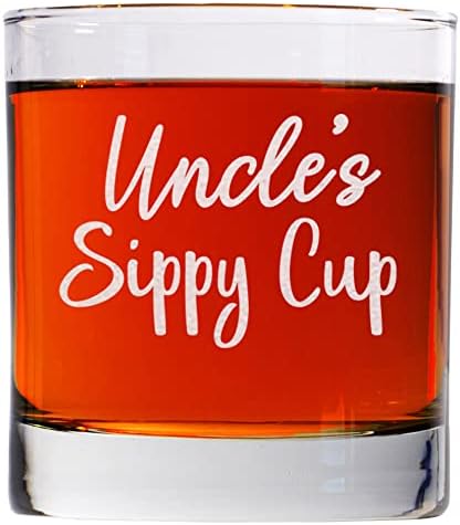 CARVELITA Uncle's Sippy Cup - Чаша за уиски Чичо - 11 грама на Стария чаша с надпис Бърбън Скали За подаръци чичо на рожден ден - най-Добрите