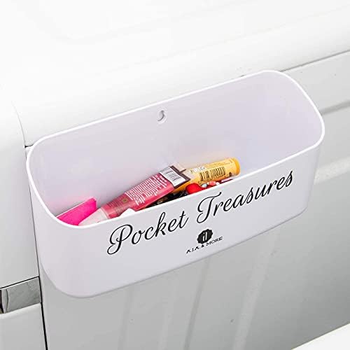 Кошчето за боклук с магнитна лента и джоба кутия за съкровища, Магнитен държач за монети (комплект от 2 теми) за организиране на пералнята