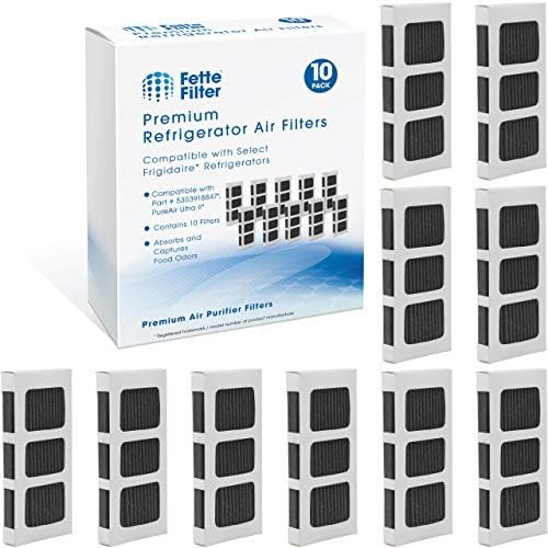 Филтър Fette - 10 x Въздушен филтър за хладилник, съвместим с Frigidaire PURE AIR ULTRA 2 PAULTRA 2 Pure Ultra Air II PAULTRAII2PK Electrolux