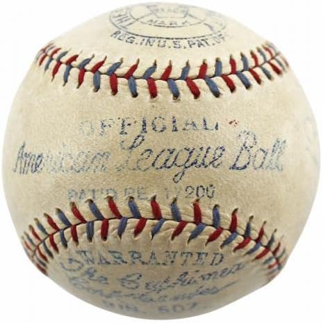 Бейб Рут от Янкис Подписа договор с бейзболни клубове 1929-31 Reach Oal Baseball БЪЛГАР JSA & PSA LOAs - Бейзболни топки с автографи