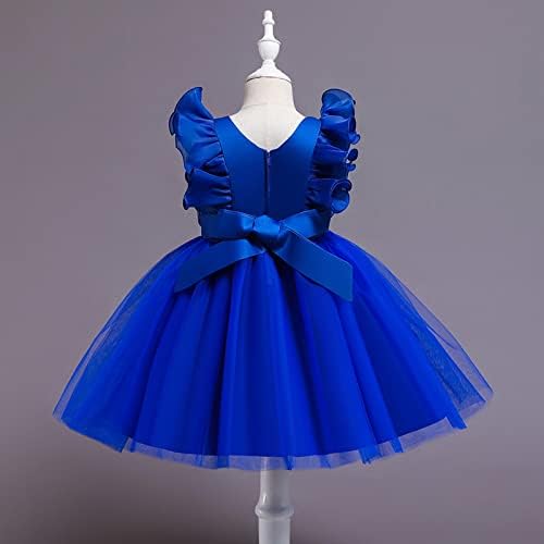 KAGAYD/Рокля за момиченца, дрехи за малките момичета, Сетчатое Принцеса рокля Без ръкави с цветен Модел, Сватбена рокля за Детски дрехи