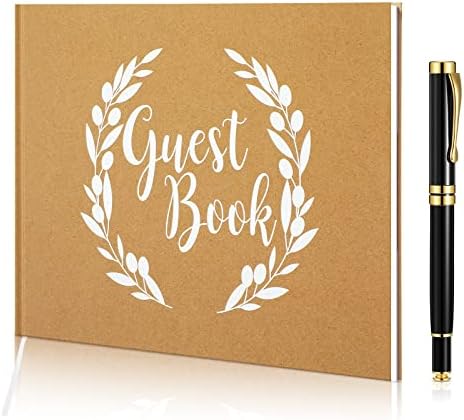 Книга за гости, за сватба в Селски стил, 7x10 Инча, Книга за Гости за приемане на Гости от крафт-хартия, 60 Листа, 120 Страници, Книгата