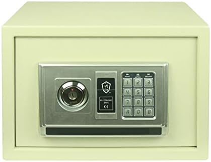 YCDJCS Сейфове Стоманена малък домашен офис цифров електронен сейф с ключ 17Л Сейф малка стойност с цифровите бутони за повече сигурност